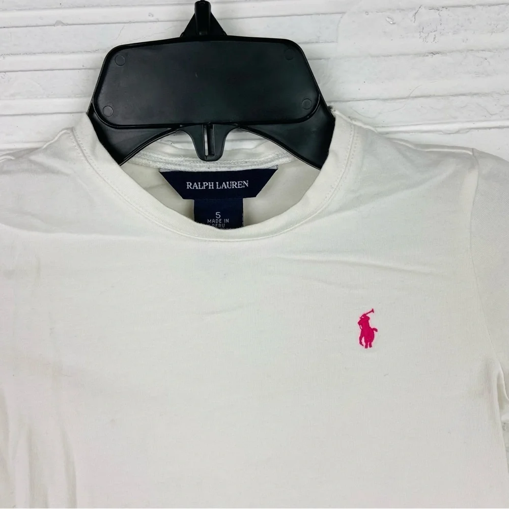 RALPH LAUREN white long sleeve cotton stretch shirt size 5